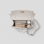Borsa Tessora Luise in tessuto con manici in pelle, dettagli eleganti e design classico, vista frontale della borsa.