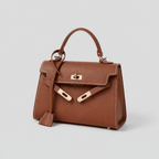 Borsa Luise di Tessora, elegante con manici in pelle e dettagli raffinati, vista frontale su sfondo neutro.